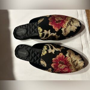 Birdie Floral Embroidered Mules